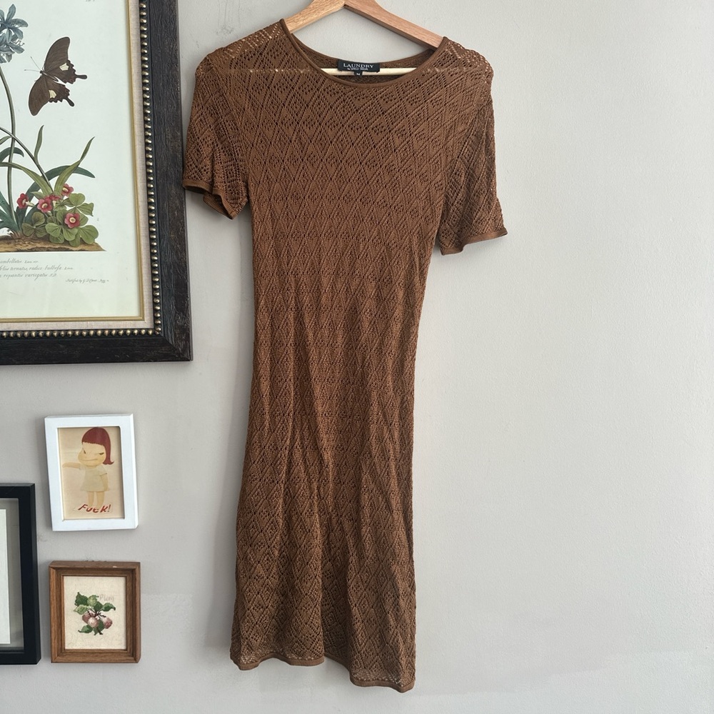 Vintage brown knit dress from Laundry by Shelli Segal